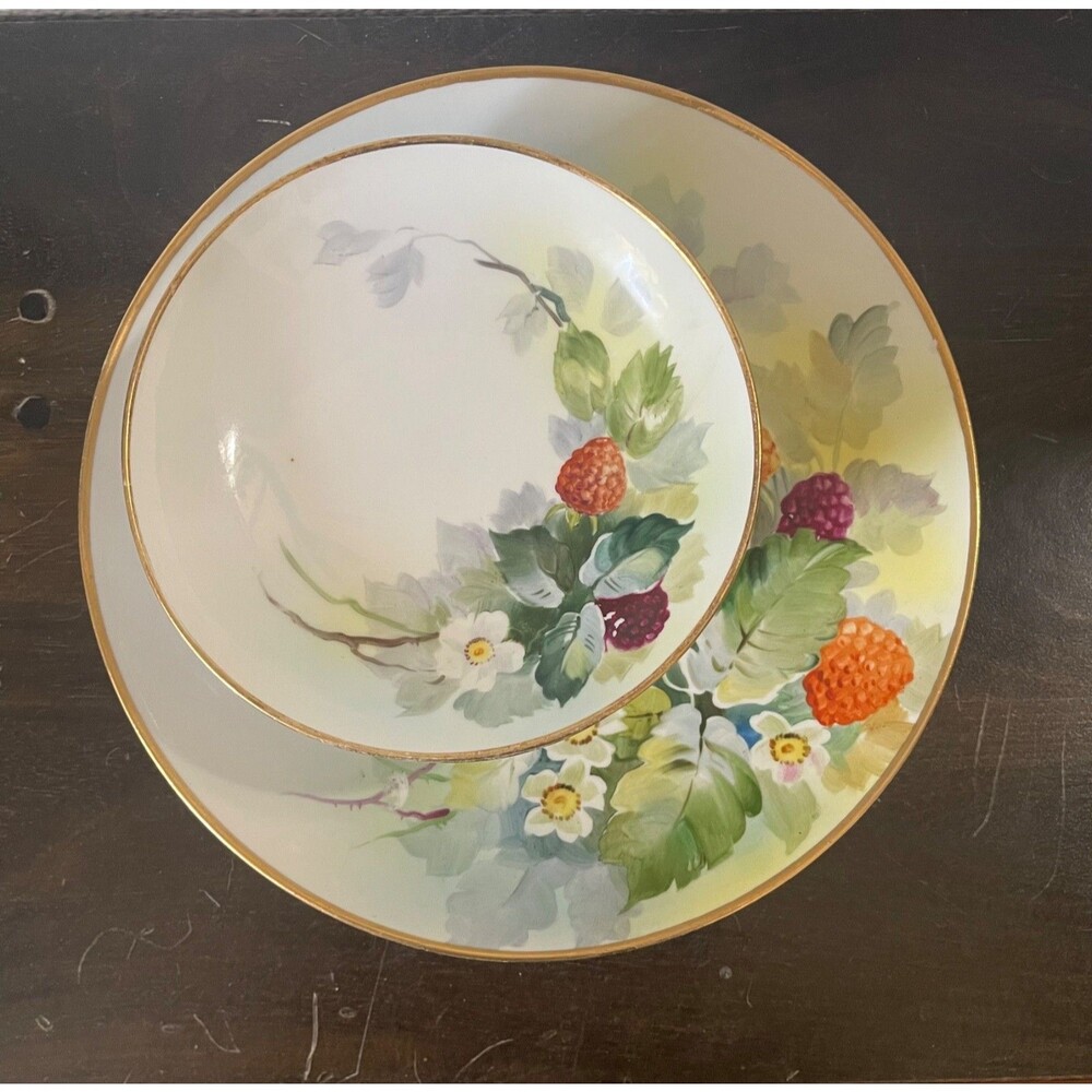 Antique Jean Pouyat Hand Painted Nippon 7pc. Dessert Set
